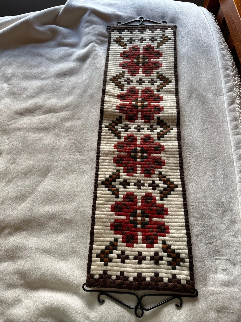 Handwoven scandinavian bell pull - Neutral Accent